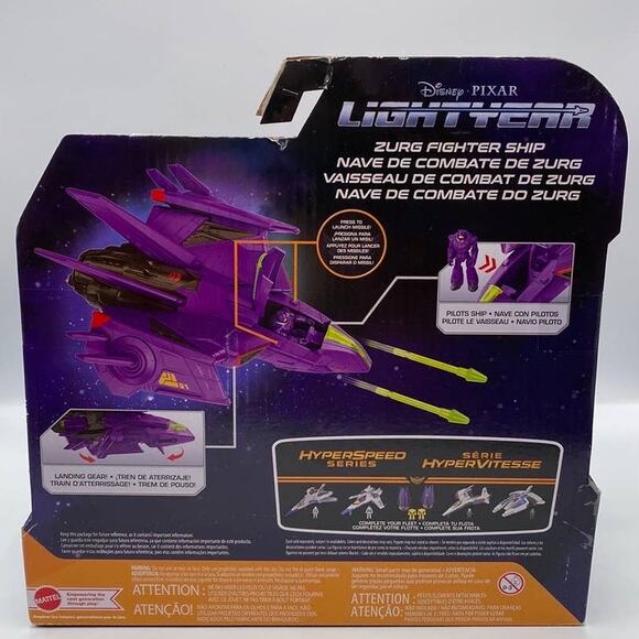 Disney Pixar Lightyear Hyperspeed Series Zurg Fighter Ship Zurg Figure Mattel - Picture 5 of 7
